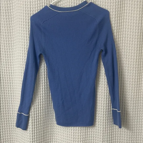 Veronica Beard Kinnie Pullover Ribbed Sweater 100% Merino Wool Small Blue Cozy - Image 6