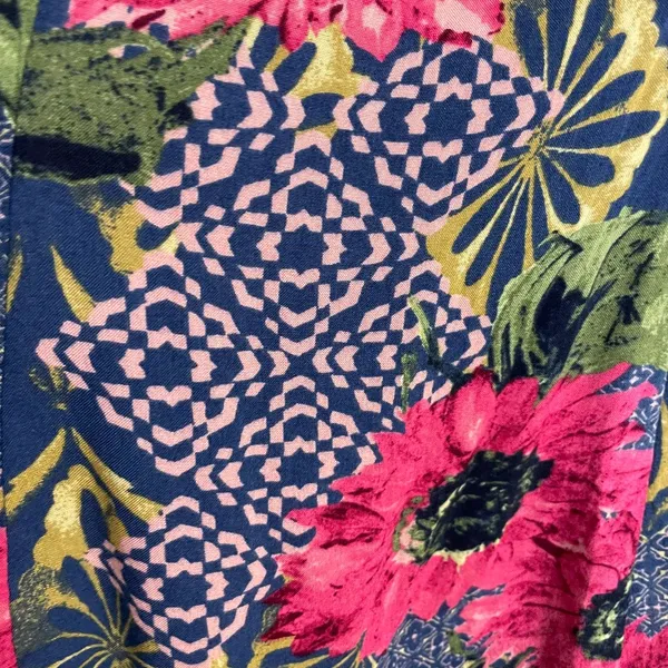 Abercrombie &‎ Fitch Dress Mini Lace-Up Back Floral Graphic Pattern Button-Up XS - Image 9