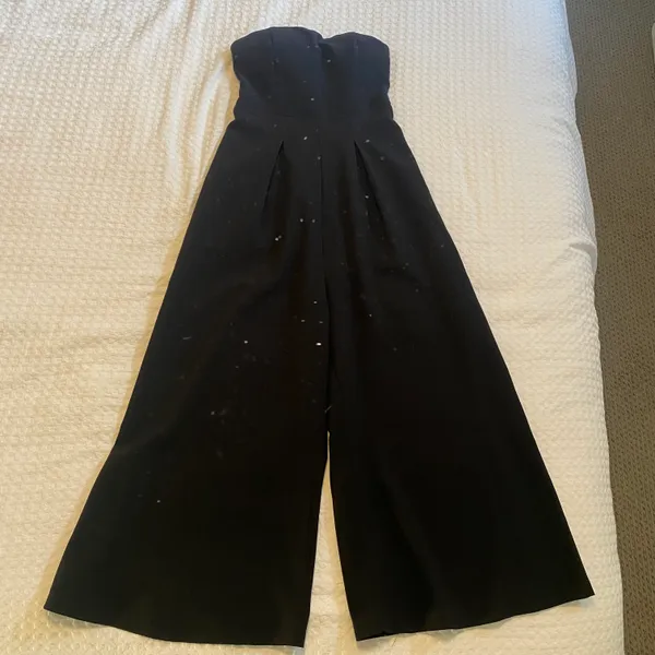 White Fox Black Wide Leg Strapless Jumpsuit - Image 3