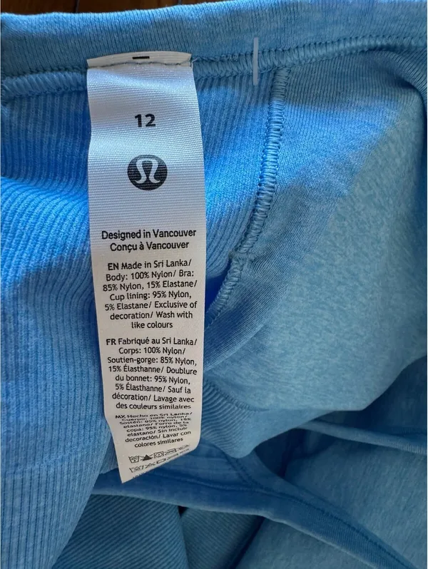 Lululemon Ebb To Street Tank Padded Ocean Wave Size 12 NWT - Image 5