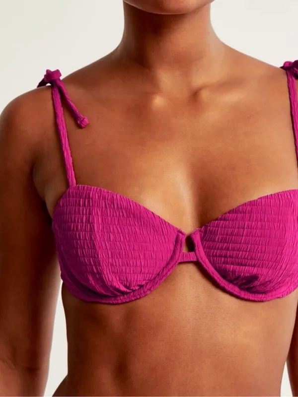 Abercrombie & Fitch Tie-Strap Underwire Bikini Top XXS NWOT - Image 5