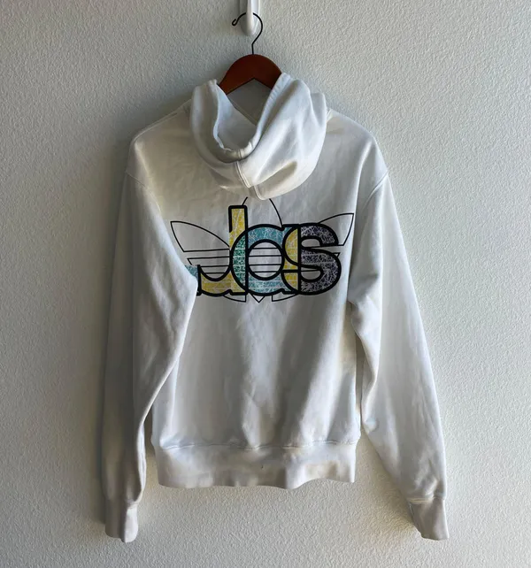 Adidas White Vintage  Hoodie - Image 4