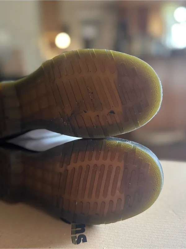 Dr. Martens White‎ Leather Chelsea Boots. Some scratches but soles are perfect. - Image 6