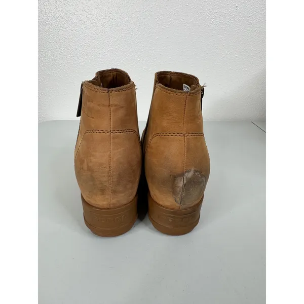 Sorel Brown Leather Wedge Ankle Boots Size‎ 10 - Image 4
