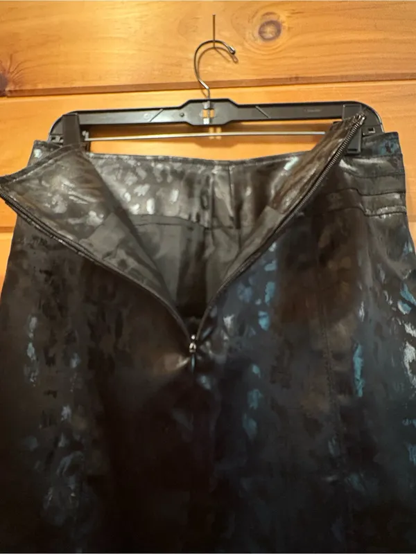 Alberto Makali New York Animal Print Black Pencil Skirt 100% Dacron Sz 6 USA - Image 3