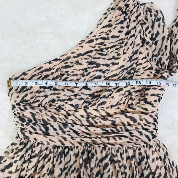 GIANNI BINI Leopard Print Maxi Dress One‎ Shoulder Long Sleeve Party Size 6 New - Image 14
