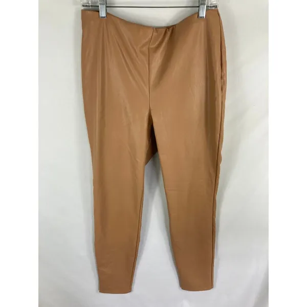 Express Faux Leather Brown Legging Size Large - Image 3