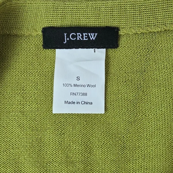 J.Crew Womens Green 100% Merino Wool Cardigan Jeweled Buttons 99545 Size S - Image 3