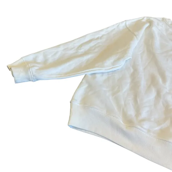 Gap Oversized Pullover Sweatshirt Sweater White Gold Silver Logo Stretch Size XL - Image 9