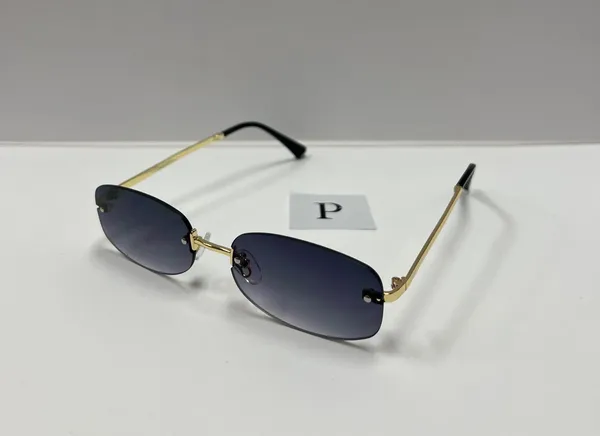 Rimless retro sunglasses / gray lenses sunglasses / small rectangle sunglasses - Image 2