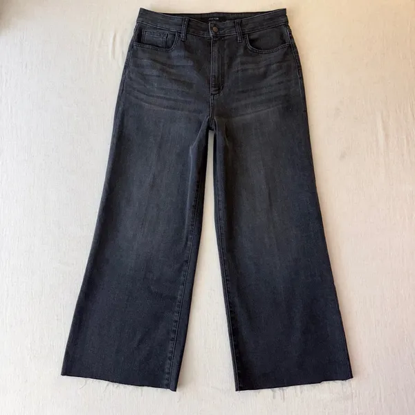 Joe's Jeans Persephone Wide Leg Ankle Jeans 31 Black Raw Hem 90s Minimalist - Image 2
