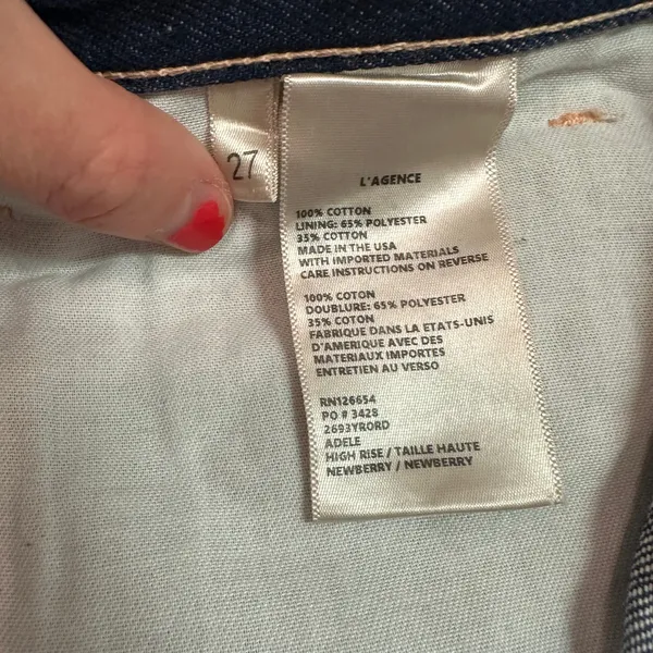 NEW L'Agence Adele Slim Straight Jeans Newberry Distressed Crop - Image 8
