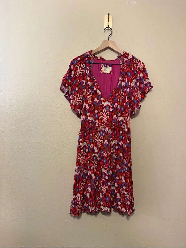 Anthropologie Robin Tiered Mini Dress Shift Fit Flowy Flattering Size Medium - Image 4