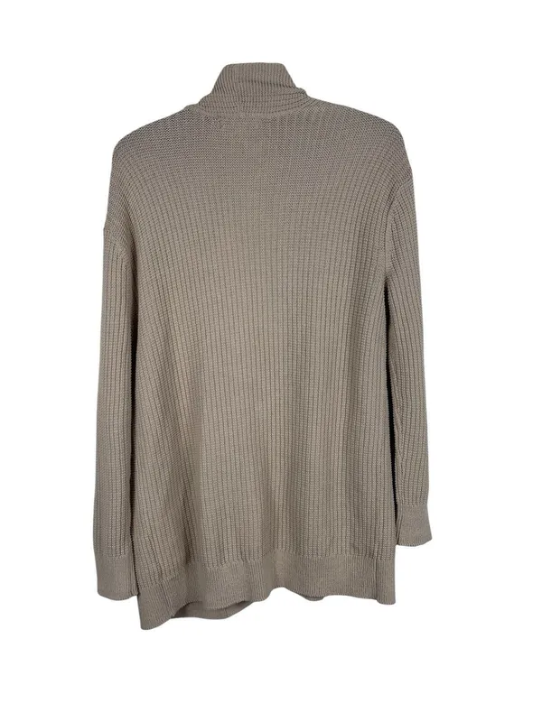 Club Monaco 100% Cotton Cable Knit Cardigan Beige Open Front Oversized XS - Image 2