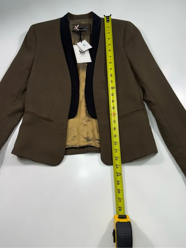 Sinequanone Brown Blazer with Black Shawl Lapel - Women's Tailored Jacket - Image 3