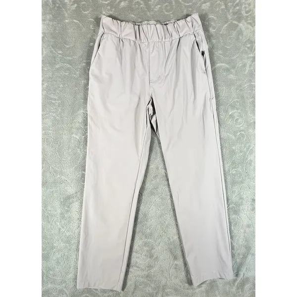 Vuori Miles Ankle Pants Women Small Beige Tapered Joggers Zip Pocket Performance - Image 12