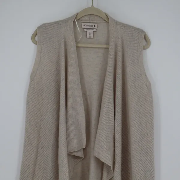 Nanette Lepore Cashmere Drape Vest S 100% 2-Ply Neutral Old Money Quiet Luxury - Image 2