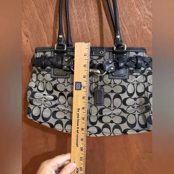 Coach Signature Hampton Black Handbag Tote - Image 15