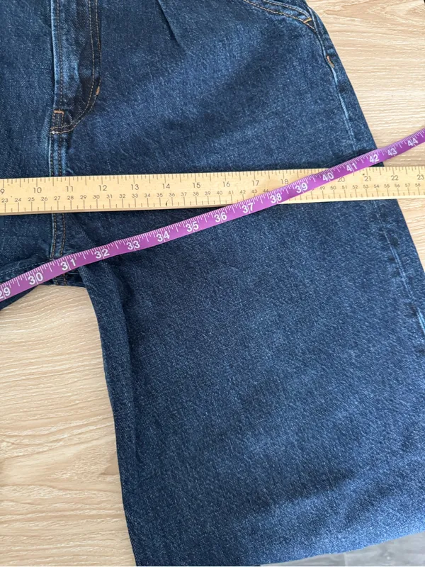 Reformation 28 Miami Pleated Trouser Jeans Tantum Dark Wash Relaxed Office - Image 9
