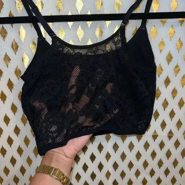 Colsie bralette racer back black lace size S - Image 3