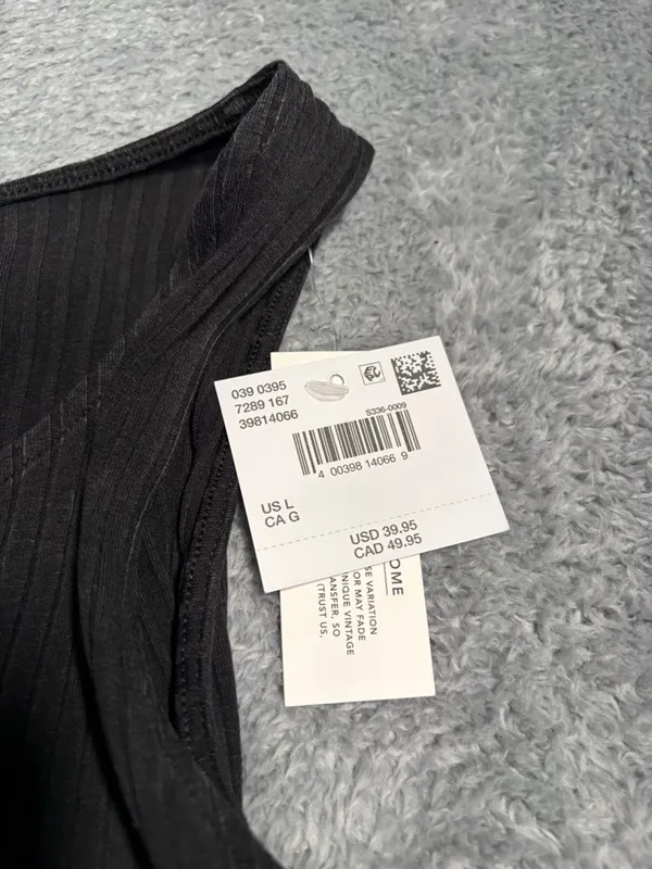 NWT American Eagle Black Ribbed Tank top Dress large MSRP$40 - Image 4