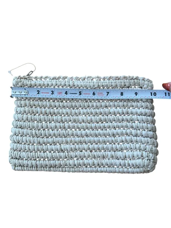 MARCUS BROTHERS Vintage Cream Woven Italian Clutch Bag - Image 2