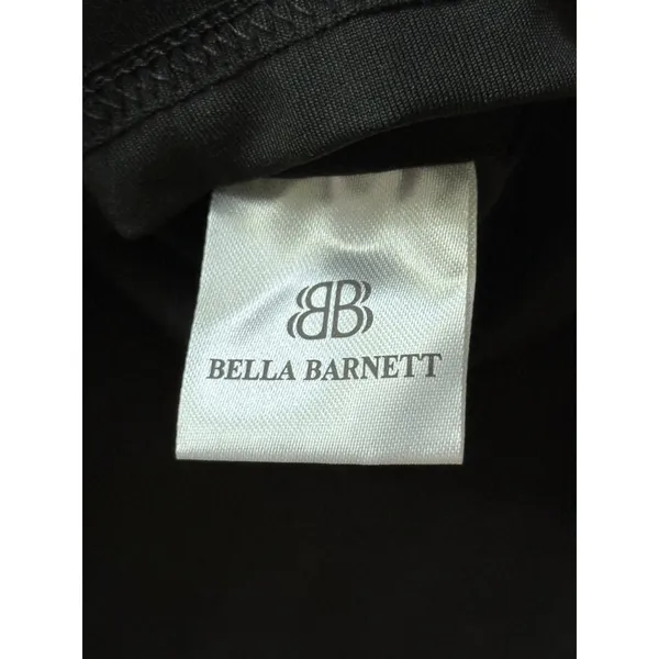 Bella Barnett NWT Flower Appliqué Maxi Dress Large Black Strapless Stretch Slit - Image 10