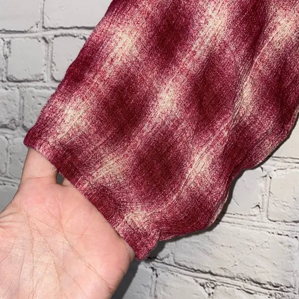 Maeve Anthropologie‎ Plaid Peasant Top XS Red Boho Blouse - Image 2