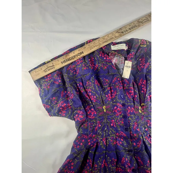 Anthropologie Tobie Mini Shirt dress By Exquise Womens Sm Floral Boho - Image 7