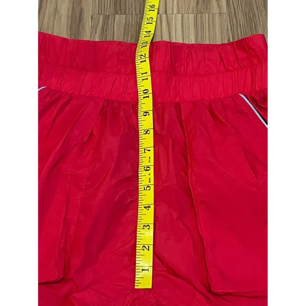 Fabletics UltraHigh-Waisted Piped Nylon Athletic Shorts Size S Red - Image 6