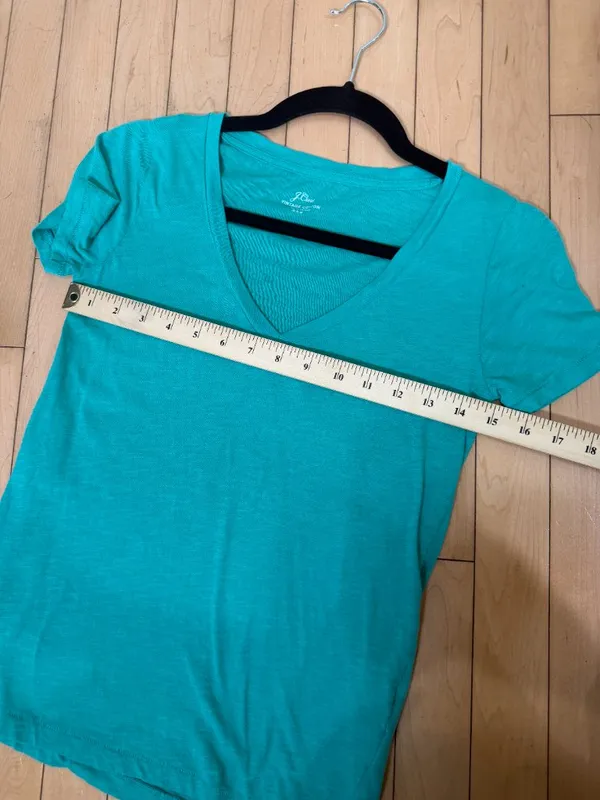 J. Crew VIntage Cotton V Neck Tee T Shirt Size XXS Bright Green - Image 6