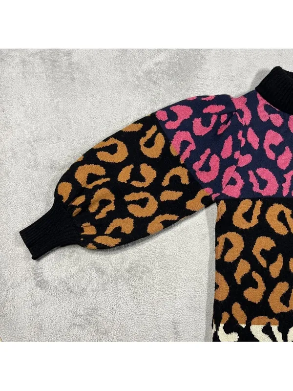 FARM Rio Mixed Leopard Sweater Dress - Image 9