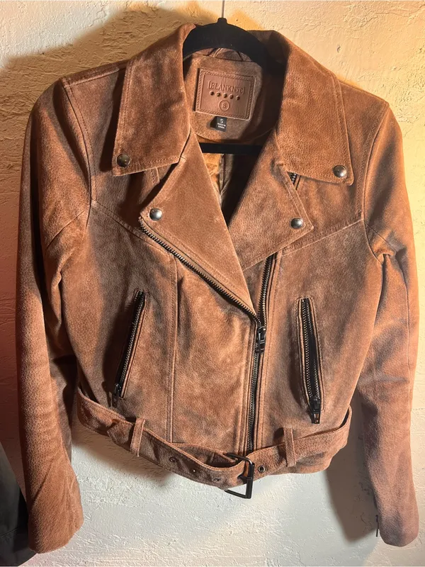 Blank NYC Suede Moto Jacket - Brown - Image 2