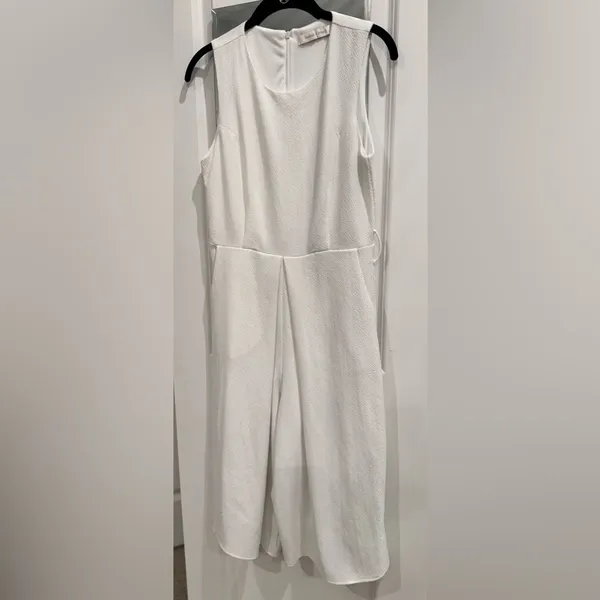 Bishop + Young White Jumpsuit Bridal Honeymoon Elopement Summer Resort Wide Leg - Image 3