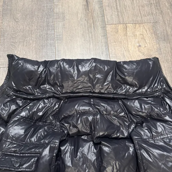 S13 Allie Shiny Black Puffer Down Jacket High Neck Funnel‎ Collar XS - Image 8
