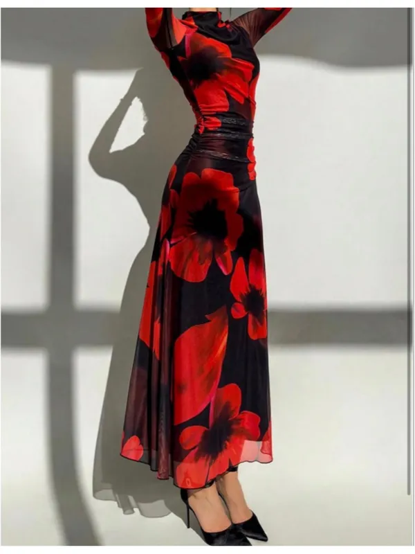 NEW Verdusa Floral Formal Slimming Wedding Guest Long Sleeve Maxi Dress L - Image 6