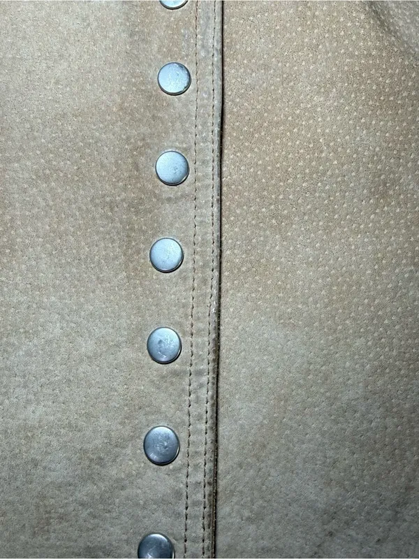 Coldwater Creek Suede Leather Jacket Women’s Large Tan Cowboy Snap Lined Western - Image 5