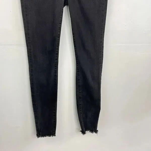 Madewell 9” Mid Rise Black Women’s Jeans Button Fly raw hem waist 25” - Image 3