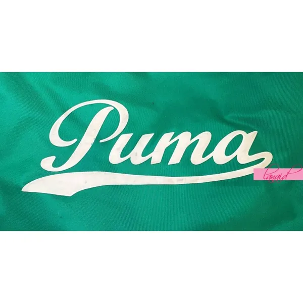 Puma VINTAGE Shoulder Bag Crossbody Green Ivory Bookbag Gym Weekend Zip Tote - Image 12