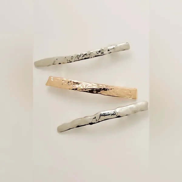 NWT FREE PEOPLE Calling You Barrettes Set Of 3 - Mixed Metal Combo - Image 2