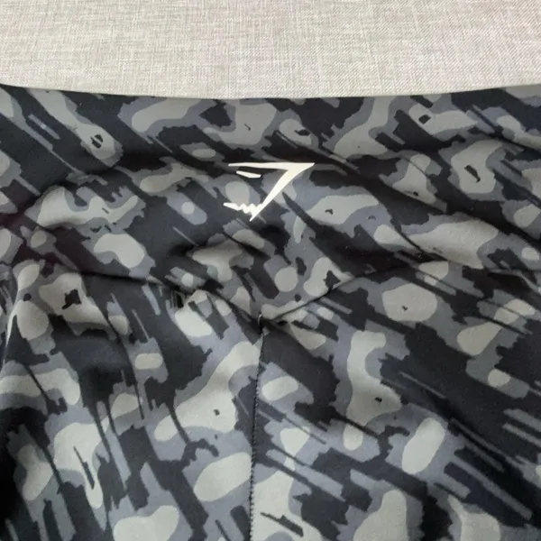Gymshark Leggings Womens Small Black Camo Ankle Skinny Yoga Running Gym Pants - Image 9