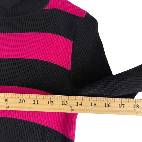 Lauren Ralph Lauren Size Medium Emo Preppy Y2k Striped‎ Turtle Neck Sweater - Image 7