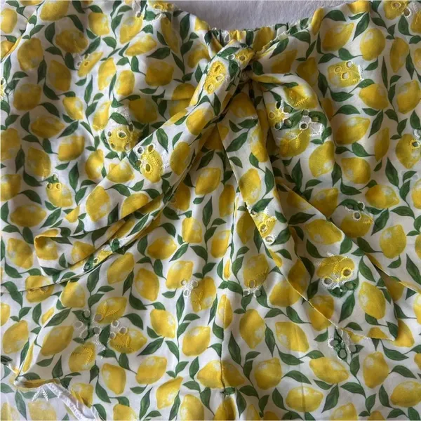 Gianni Bini Womens Harper Tie Front Elastic Waist Eyelet Lemon Print Shorts - Image 2
