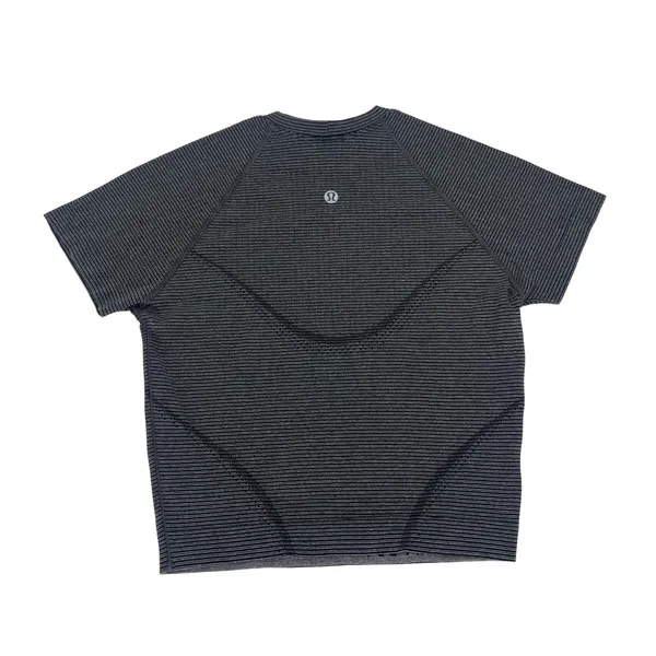 Lululemon Swiftly Tech Cropped Short Sleeve Black White Stripe Size 4‎ - Image 8