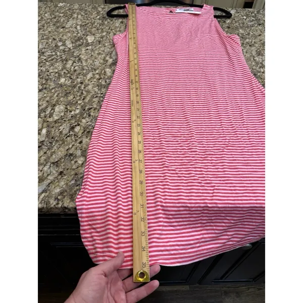 Tommy Bahama Cassia Red Pink Striped‎ Sleeveless Keyhole Back Shift Dress - Image 9