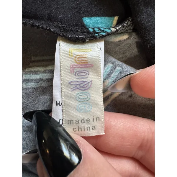 LulaRoe‎ Women Sz OS Leggings Stretch Geometric Grunge Skater Streetwear Punk - Image 3