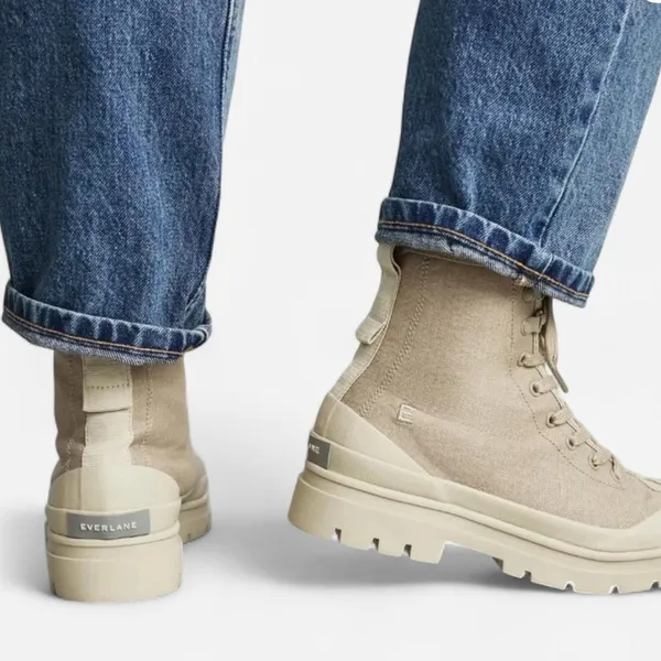 Everlane Canvas Utility Combat Platform Boots – Tan Lug Sole (6.5, NIB) - Image 8