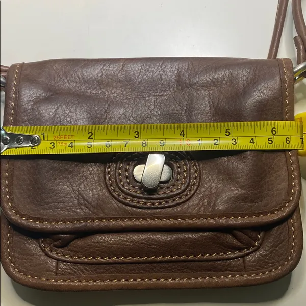 Fossil Brown Leather Crossbody Bag - Image 6