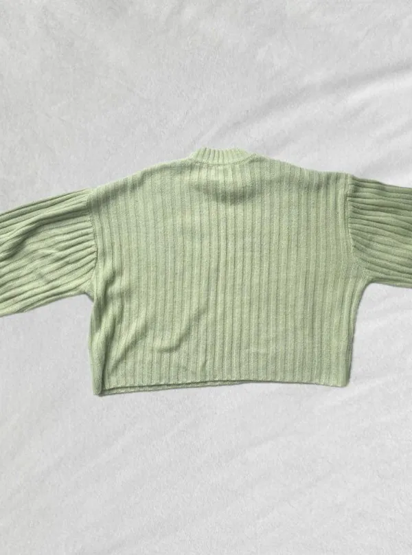 light green ribbed knit mock neck Princess Polly sweater - Image 6