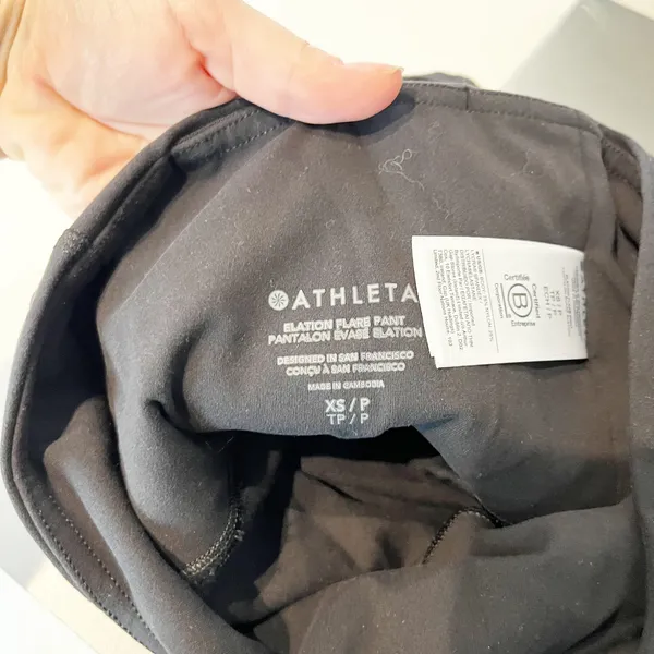 Athleta Elation Pull On Ultra High Waisted Flare Leggings Pants Black XS - Image 2